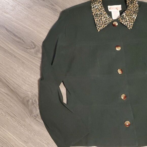 EUC Vintage Miss Dorby Green Cheetah Blazer - Picture 4 of 8